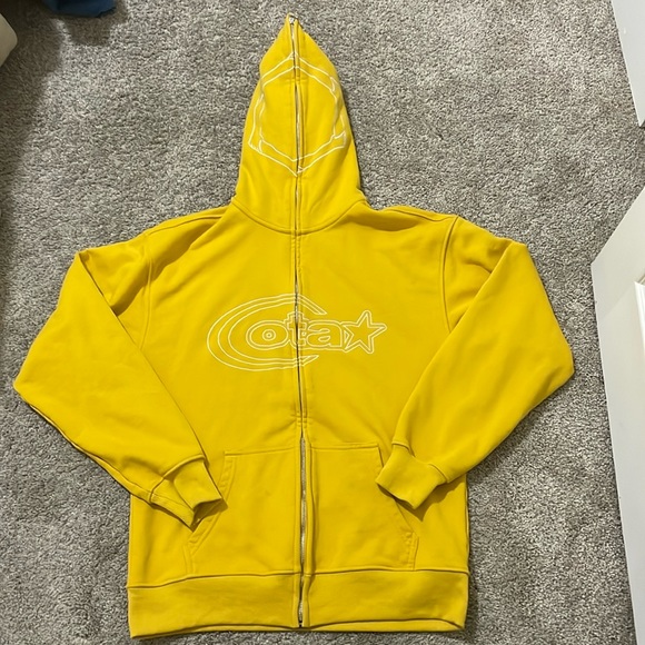 On The Arm Full Zip Yellow Hoodie Size Medium - Picture 1 of 3